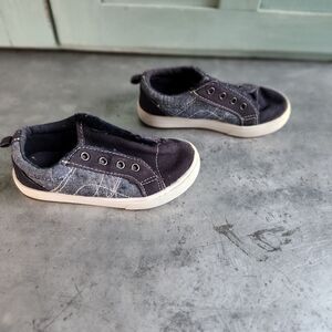 Wonder Nation Toddler Boys Navy Blue Canvas Upper Slip-on Shoes size 8